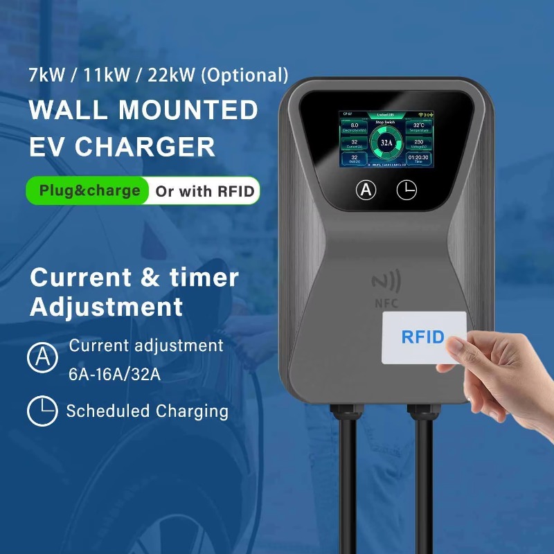 EV Charger Smart Wallbox 7kW 1 - 22Kw Wallbox Type 2 Ocpp Rfid ulasan dan harga